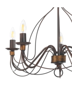 Lampadario a 5 luci "fiamma" marrone, e14